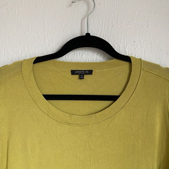 Lafayette 148 Chartreuse Green Sweater Women’s 3X Long Sleeve Round Neck - Picture 3 of 7